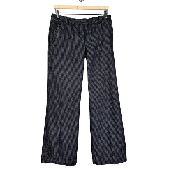 Ann Taylor Loft Pants - Ann Taylor Loft Marisa Trouser Blue White Wide Leg Pants Size 4